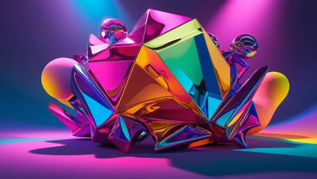 Colorful crystal-like design element representing creative graphic design and branding services.
