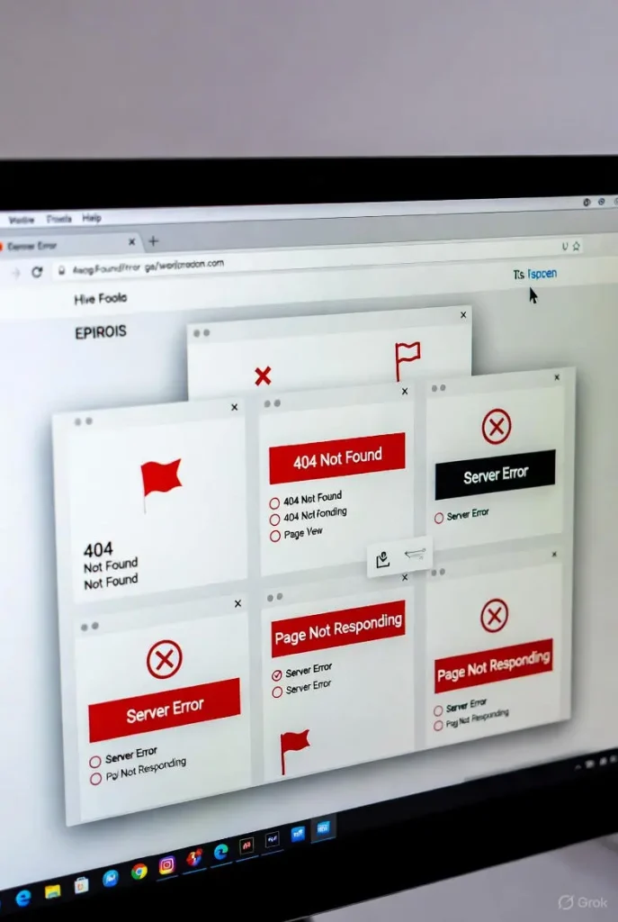 Website showing multiple errors and pages not responding